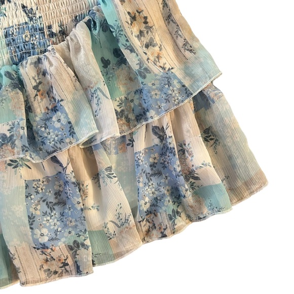 MADDEN NYC Floral Smocked Double Ruffle Skort S - Picture 8 of 10
